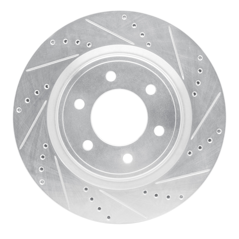 Ford F-150 Brake Rotor (1) - Front Right - R1 Concepts - Drilled & Slotted - Silver - `21-`25 Ford F-150 Brake Rotor (1) - Front Right - R1 Concepts - Drilled & Slotted - Silver - `21-`25